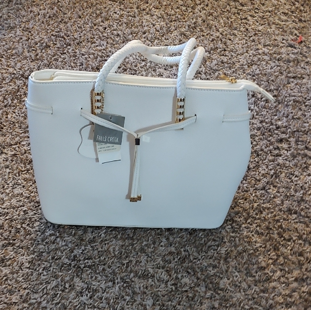 Falls Creek White Tote Bag